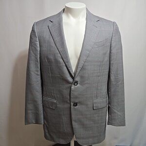 Ermenegildo Zegna Trofeo 600 Blazer 40R RECENT Gray Pink Plaid Wool Silk Blend